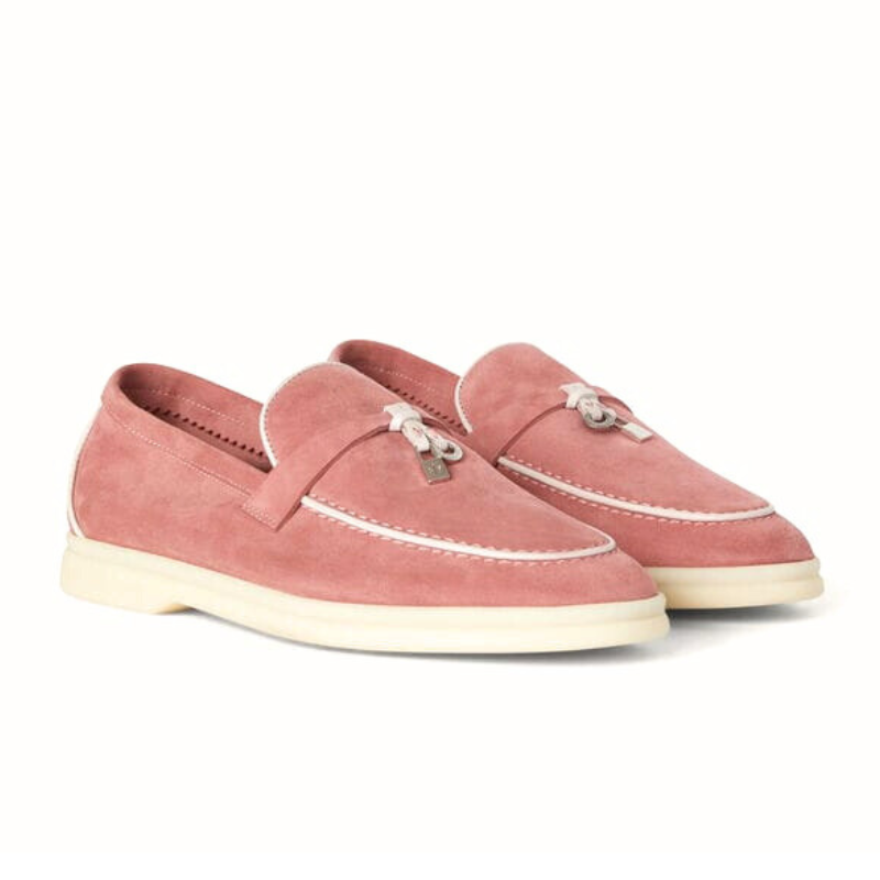 Loro piana Summer Charms Walk Loafer suede dusty orange
