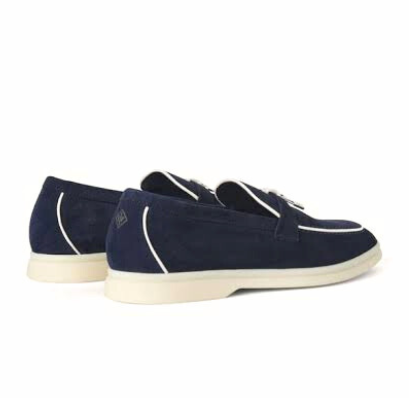 Loro piana Summer Charms Walk Loafer Suede Navy Blue